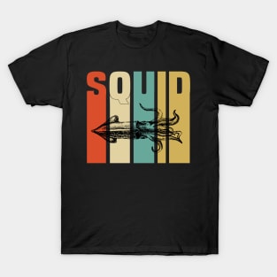 Squid Retro Funny & humor Squids Cute & Cool Art Design Lovers T-Shirt